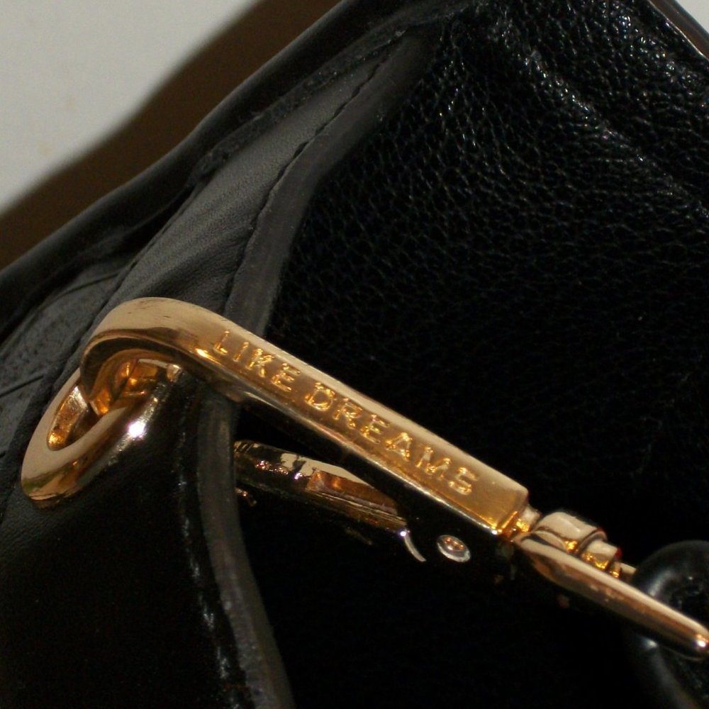 LIKE DREAMS Black & Red Croc Embossed Tote Bag PLUS Cosmetic Bag Insert NEW - Picture 9 of 14